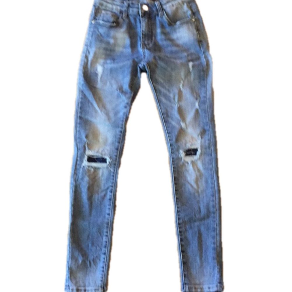 Q2 Skinny Jeans Distressed Patched Small